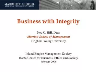 Business with Integrity