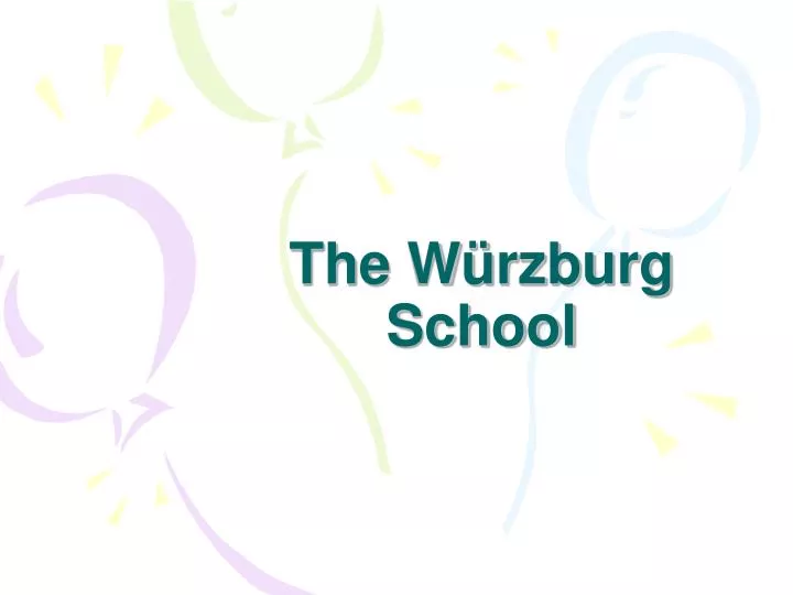 the w rzburg school