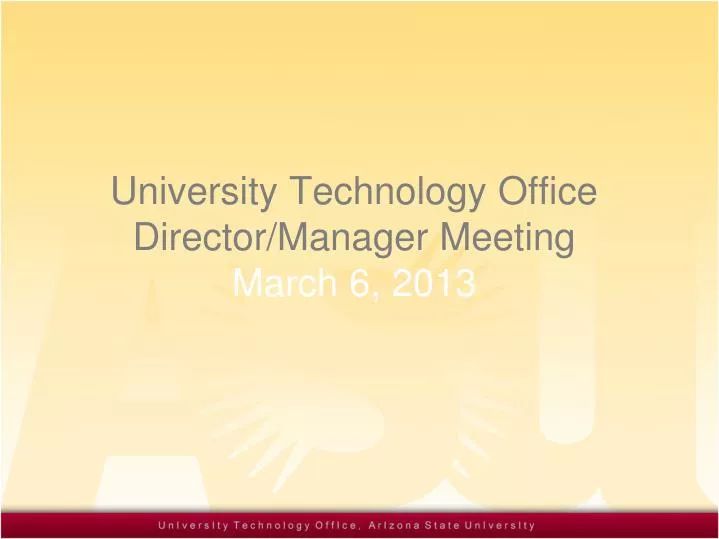 university technology office director manager meeting march 6 201 3