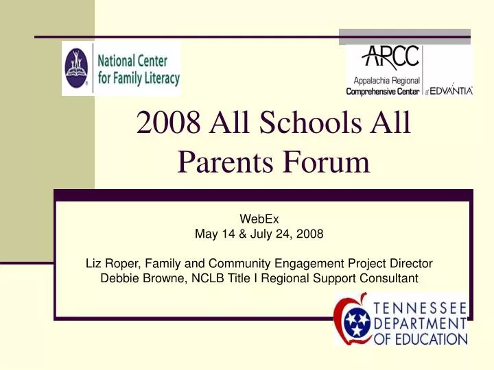 2008 all schools all parents forum