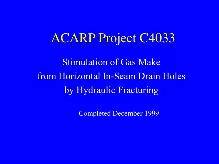 acarp project c4033