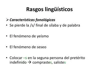 rasgos ling sticos