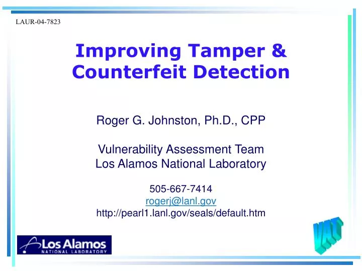 improving tamper counterfeit detection