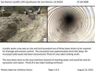 San Marcos Landfill 1595 Questhaven Rd. San Marcos, CA 92024		37-AA-0008
