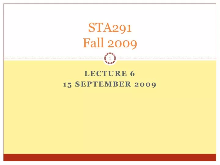 sta291 fall 2009