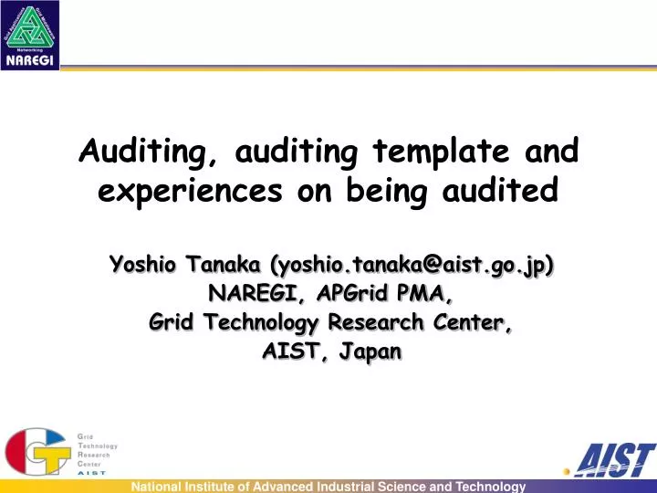 auditing auditing template and experiences on being audited