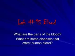 Lab #15 Blood