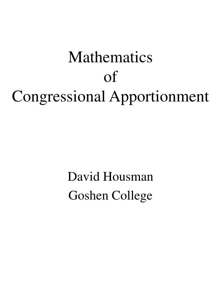 mathematics of congressional apportionment
