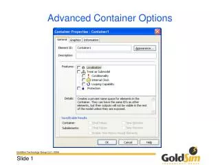 Advanced Container Options