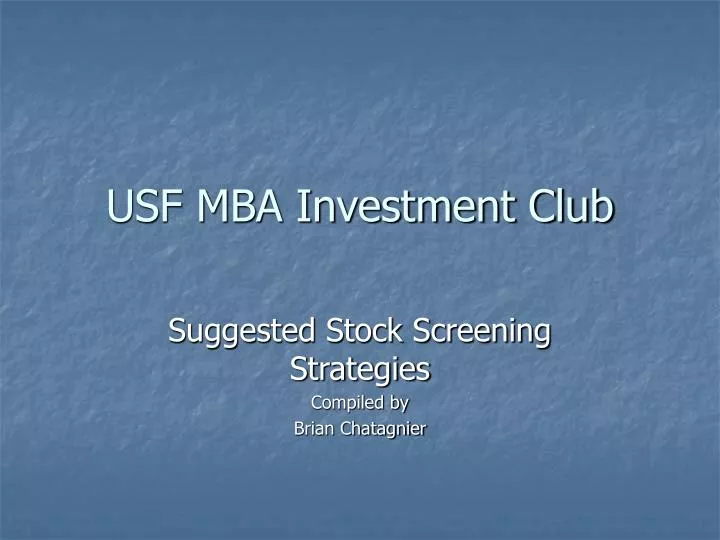 usf mba investment club