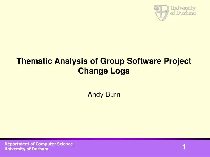 thematic analysis of group software project change logs