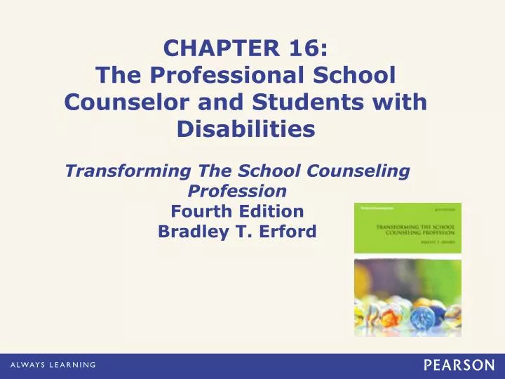 chapter 16 the professional school counselor and students with disabilities