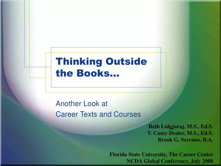 thinking outside the books