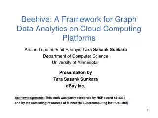 Beehive: A Framework for Graph Data Analytics on Cloud Computing Platforms