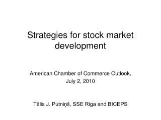 Strategies for stock market development
