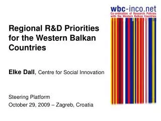 Regional R&amp;D Priorities for the Western Balkan Countries