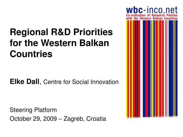 regional r d priorities for the western balkan countries
