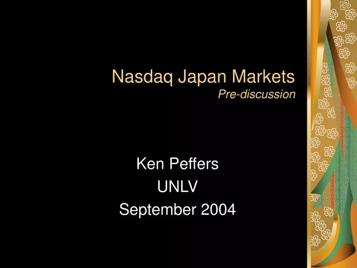 nasdaq japan markets pre discussion