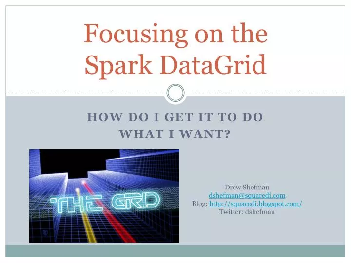 focusing on the spark datagrid