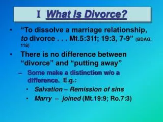 I What Is Divorce?