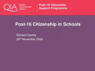 Post-16 Citizenship in Schools