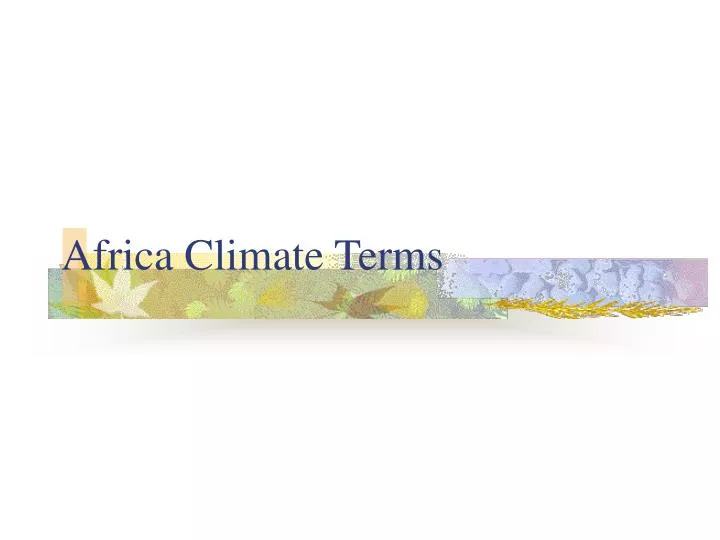 africa climate terms