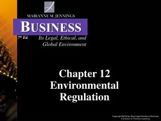 Chapter 12 Environmental Regulation