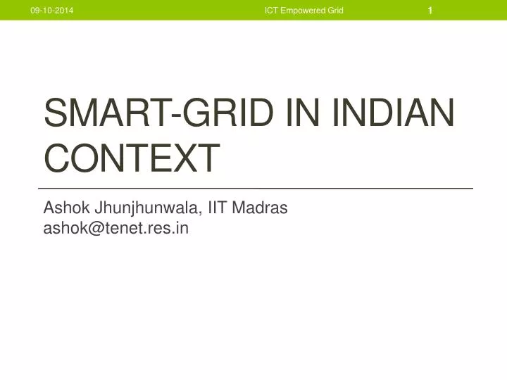 smart grid in indian context
