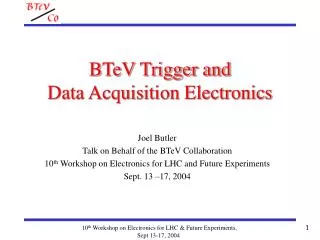 BTeV Trigger and Data Acquisition Electronics