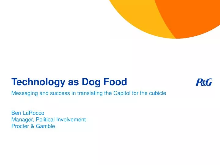 technology as dog food