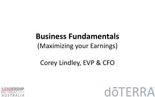 Business Fundamentals (Maximizing your Earnings)