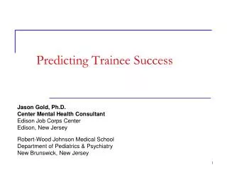 Predicting Trainee Success