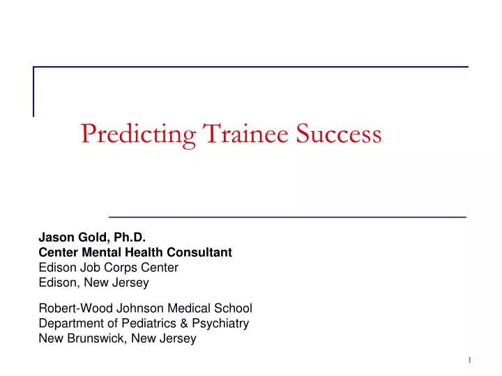 predicting trainee success