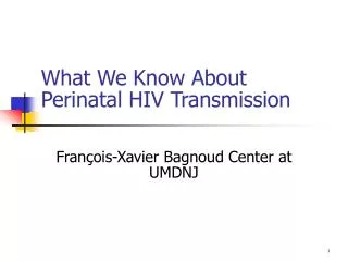What We Know About Perinatal HIV Transmission