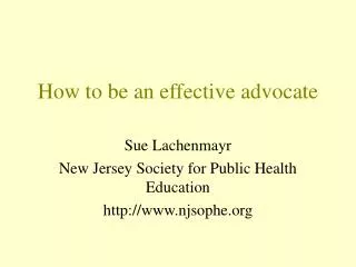 How to be an effective advocate
