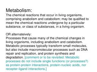 Metabolism: