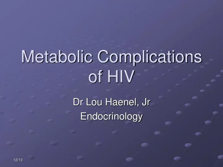 metabolic complications of hiv