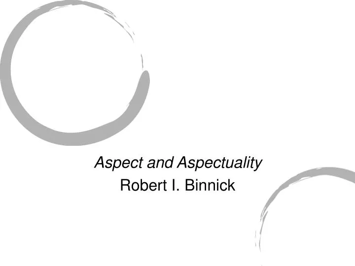aspect and aspectuality robert i binnick