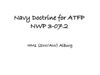 Navy Doctrine for ATFP NWP 3-07.2
