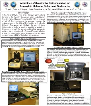 Acquisition of Quantitative Instrumentation for