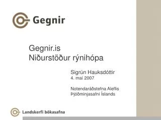 gegnir is ni urst ur r nih pa