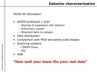 Detector characterisation