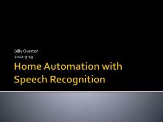 Home Automation with Speech Recognition