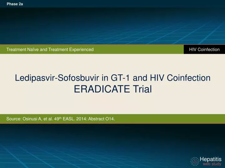 ledipasvir sofosbuvir in gt 1 and hiv coinfection eradicate trial