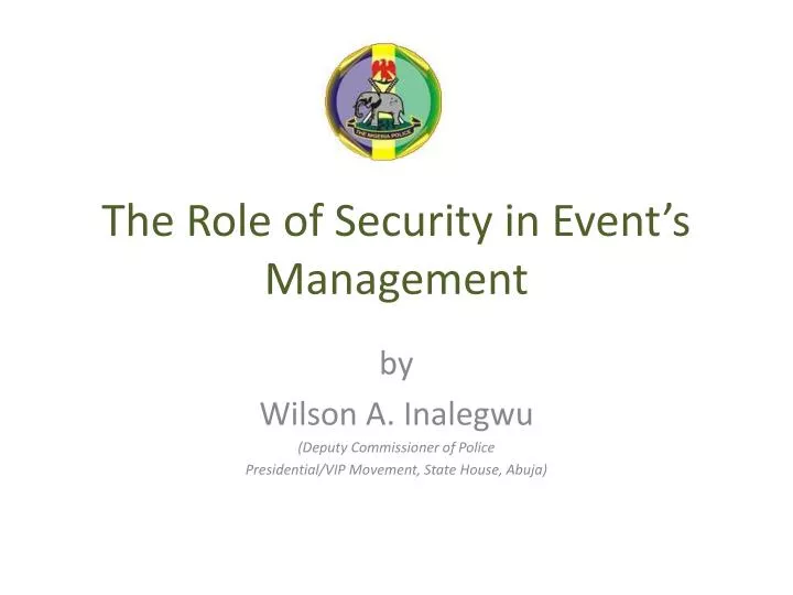 the role of security in event s management
