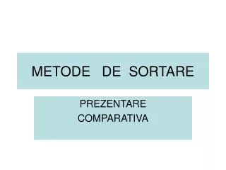 metode de sortare