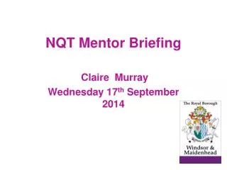 NQT Mentor Briefing