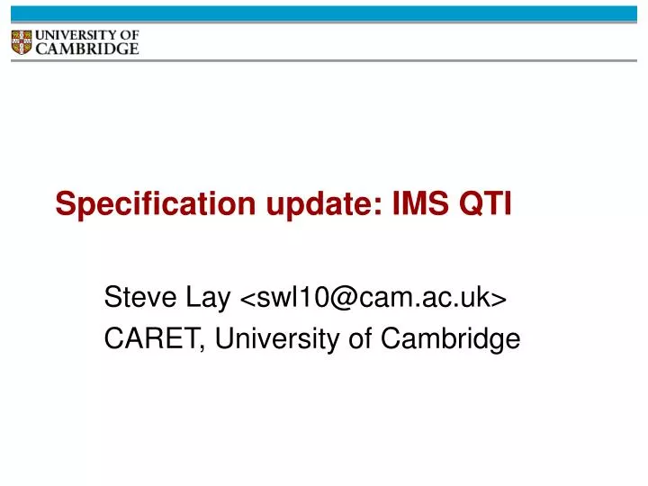 specification update ims qti