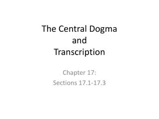 The Central Dogma and Transcription