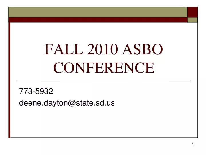 fall 2010 asbo conference